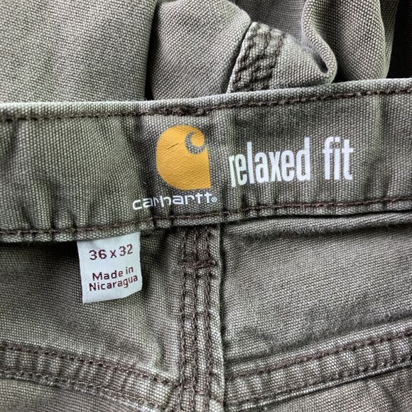 Carhartt Pants Mens 36x32 Brown Relaxed Fix Rugged Flex Distressed Workwear - Picture 13 of 15